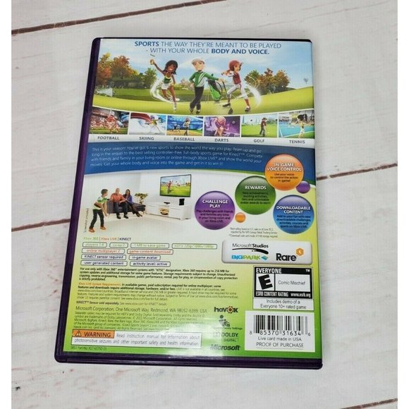 Xbox 360 Kinect Sports Season 2 & Kinect Adventures Video Game Bundle No Scratch - Picture 7 of 10